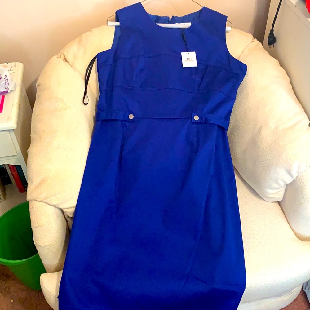 NWT Calvin Klein electric blue dress.